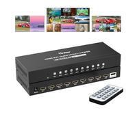 Yinker 4K HDMI Multiviewer 9x1, 9-Screen HDMI Splitter Seamless Switcher 9 in 1 Out with IR Remote, Multiple Modes, 4K@30Hz, HDMI 1.4 & HDCP 1.4 for PS5 Xbox TV Monitor Projector