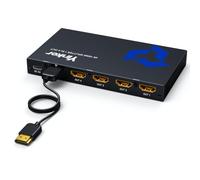 Yinker 4K HDMI Splitter 1 in 4 Out w/1.5m HDMI Cable, USB-C Powered, 4K@30Hz Simultaneous Mirror to 4 Monitors (No Extension), HDCP 1.4 EDID 3D, for PS5 Xbox PC HDTV, Type-C Power Cable Included