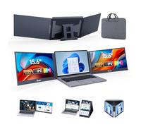 Yinker Laptop Screen Extender, 15.6'' Portable Triple Laptop Monitor Extender, Only One USB-C Connection, 1080P FHD, 360° Rotation Compatible with MacOS, Windows, Android, Fit 11-17'' Laptops