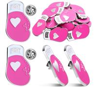 Yinkin 12 Pcs Breast Cancer Awareness Pins Gift Pink Boxing Gloves Lapel Pins Hope Love Heart Fight Brooch for Women Breast Cancer Survivor Charity Public Welfare Supplies