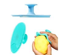 Yinkin 2 Pcs Vegetable Brush Potato Scrubber Veggie Brush Silicone Reusable Cleaning Tools with Non Slip Grip for Kitchen Food Potato Carrots Corn