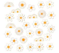 Yinkin 24 Pcs Daisy Lapel Pins Daisy Flower Brooch Women Spring Buttons Safety Push Pin Buckle for Shirt Hat, on size, Zinc, no gemstone