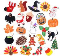 Yinkin 24 Pcs Holiday Enamel Pins Bulk Summer 4th of July Enamel Brooch Pin for Backpack Lapel Mixed Holiday Badge for Women Men Independence Day Gift, on size, Zinc, no gemstone