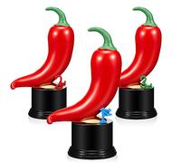 Yinkin 3 Pcs Chili Cook Off Trophies Chili Cook Off Prizes Medals Awards Decorations Salsa Contest Pepper Trophy for Winner Cooking Event Competition Gifts 1st Gold, 2nd Silver, 3rd Bronze(Cute)