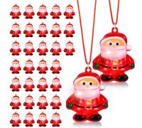 Yinkin 30 Pcs Christmas Light up Necklace for Adults Flashing Necklaces Christmas Accessory for Xmas Party Favors Stocking Stuffers Christmas Ornaments Decoration Party Supplies (Santa)
