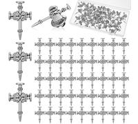 Yinkin 50 Pcs Cross Pins Bulk Jesus Lapel Pins Christian Memorial Gift for Men Women Chaplain Church Prayer, on size, Zinc, no gemstone