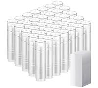 Yinkin 50 Pcs Lip Balm Containers Tubes Empty 3/16 oz Clear Lip Tubes and Shrink Wrap, Lip Gloss Tubes Lip Balm Containers with White Caps Twist Tubes for making Gifts, Travel, Multi-colored, 50 Count
