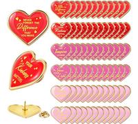 Yinkin 72 Pcs Heart Pins Never Forget the Difference That You Make Inspirational Button Pins Motivational Enamel Pin Badges for Employee Nurse Teacher Volunteer Graduation Hats, 6 Styles, 3 Colors