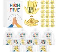 Yinkin Employee Appreciation Gifts Bulk High Five Hand Lapel Pin Thank You Card Motivational Pin for Employee of the Month Recognition Gifts for Social Worker Nurse Coworkers, about 1.2 x 1.1 inches