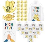 Yinkin Employee Appreciation Gifts Bulk High Five Hand Lapel Pin Thank You Card Motivational Pin for Employee of the Month Recognition Gifts for Social Worker Nurse Coworkers, about 1.2 x 1.1 inches