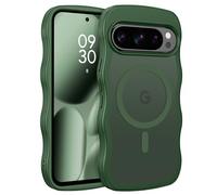 YINLAI for Google Pixel 10 Pro XL Case [Compatible with MagSafe and Pixelsnap Charger] Magnetic Case Transluscent Cute Wavy Non-Slip Anti-Scratch Cover Shockproof for Pixel 10 Pro XL 6.8", Green