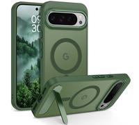 YINLAI for Google Pixel 9 Pro Case Magnetic Google Pixel 9 Case with Foldable Kickstand Compatible with Magsafe Translucent Slim Protective Stand Cover for Google Pixel 9/Google Pixel 9 Pro, Green