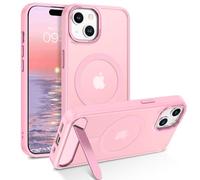 YINLAI for iPhone 13/14 Case Compatible with MagSafe iPhone 13/14 Magnetic Invisible Kickstand Cases Translucent Matte Skin Feeling Shockproof Protective Anti-Scratch Cover for Phone 13/14 6.1", Pink