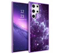 YINLAI for Samsung Galaxy S22 Ultra Case Glow in The Dark Slim Fit Shockproof Protective Hybrid Hard PC Soft TPU Bumper Phone Cover for Samsung Galaxy S22 Ultra 6.8 Inch, Purple Nebula