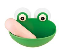 YINLANG Frog Cartoon Soap Holder, Wall Mounted Soap Dish Suction Sponge Soap Drain Rack Bathroom Organizer for Shower, Bathroom, Toiletries Container, Tub and Kitchen