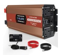 Yinleader 4000W Pure Sine Wave Inverter 12V to 230V, 8000W Peak AC Converter with 2 UK Sockets, Dual 20W PD Type-C & USB-A, LCD, Remote Control, Heavy Duty for Off-Grid, Campervan, Boat, Home Backup