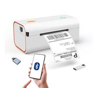 Yinleader Thermal Shipping Label Printer Bluetooth/USB, Thermal Printer 4x6, Postage Label Printer for Business, Compatible with Amazon, Royal Mail, Shopify, Ebay, DHL, DPD, Evri, UPS - White