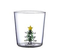 YiNLuax 3D Drinking Glass Cup with Christmas Tree Figurine Inside Stemless for Wine Water Milk Goblet-Drinking Cup Christmas Tree Decorated Glass Cup
