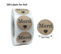 YiNLuax 500 Pieces/Roll Round Labels Stickers Adhesive French Thank You Stickers Thanksgiving Cards Sealing