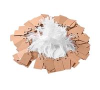 YiNLuax 500pcs Tagged Labels with Strings Writable Name Labels Paper Hanging Tagged 22x35mm
