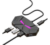 YiNLuax 7 Port USB Adapter USB2.0 Extension Splitter Laptop Connection Hard Drive Computer TypeC Stable Transfer Data ABS USB Splitter For Laptop