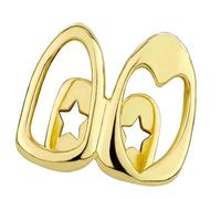 YiNLuax Elegant Copper Plated Openwork Heart Grillzs Accessory for the Modern Fashion Statement Pieces Daily Use Hollow Heart Grillzs