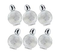 YiNLuax Pack of 6 Crystals Glass Water Bottles 15ml Round Silver for Ceremonies and Essential