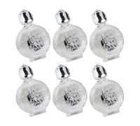 YiNLuax Pack of 6 Crystals Glass Water Bottles 15ml Round Silver for Ceremonies and Essential
