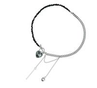 YiNLuax Romance Heart Necklace With Sleek Glasses Finish Elegant Clavicle Chain Suitable For Dates And Special Occasions Stylish Collarbone Chain