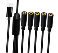 YiNLuax Type C To 3.5mm Sound Adapters with Digital Decoders Plugs & Play Headphone Splitter for Smartphones Tablets
