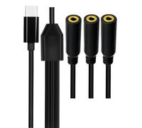 YiNLuax Type C To 3.5mm Sound Adapters with Digital Decoders Plugs & Play Headphone Splitter for Smartphones Tablets