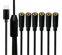 YiNLuax Type C To 3.5mm Sound Adapters with Digital Decoders Plugs & Play Headphone Splitter for Smartphones Tablets