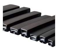 YINLUCK Black Silicone Tube for LED Neon Light - Flexible Recessed Diffuser Channel, Waterproof for PCB 8/10/15mm, 1/2/3/4/5M Length - Fit Ceiling Ribbon Strip (No LED Included)(12x12mm,4meters)