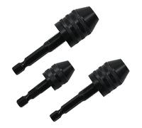 Yinluluna 3Pcs 1/4 Inch Hex Shank Keyless Drill Chuck, Quick Change Adapter Converter, Small Drill Chuck Conversion for Impact Driver
