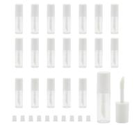 Yinluluna 50Pack Empty Lip Gloss Tubes, 1.2ml Clear Lipstick Tube with Rubber Insert, Mini Refillable Lipgloss Containers for Lipstick Samples, Lip Balms or DIY Makeup (White Lid)