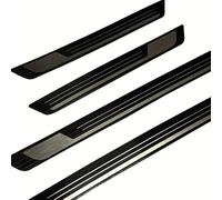 yinmeichun 4 Strips Car Door Sill Protector for V-W POLO 2005-2023 2024 2025, Car Outer Door Sill Protector Kick Plates -Welcome Pedal Protector Cover, Easy to Use Car Accessories,A-black