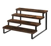 YINMIT Wooden Display Riser Stand, Tiered Perfume and Cologne Organizer Stand, 4 Tier Spice Rack Organizer, Rustic Display Shelf for Candles (4 Tier)