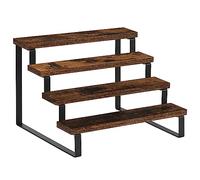 YINMIT Wooden Display Riser Stand, Tiered Perfume and Cologne Organizer Stand, 4 Tier Spice Rack Organizer, Rustic Display Shelf for Candles (4 Tier - 11.4 in)