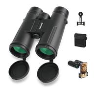 YINMONE HD 12X42 Wateproof Binocular for Hunting, with Phone Adapter BAK4 Prism,Long Range High-Power Foldable Binoculars for Marine Hiking Bird Watching Wildlife View, Sports Outdoor Adventure