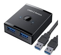 YINNCEEN USB 3.0 Switch Selector, Bi-Directional USB Switch 2 in 1 Out / 1 in 2 Out, USB Switcher Adapter for Keyboard Mouse Scanner Printer, USB KVM Switch Compatible with Mac/Windows/Linux