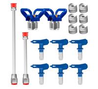 Yinnhom 6Pcs Airless Paint Sprayer Tips, Reversible Airless Spray Paint Gun Nozzle, Spray Paint Tips with 2 Nozzle Guards and 2 Pcs Extension Wand, for Home Roof Fence, Model 211 315 417 515 517 523
