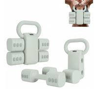 Yinnhom Adjustable Kettlebell Set, 2-in-1 Free Weights Dumbbells Set for Men/Women, 2kg/3kg/4kg/5kg Dumbbells Pair Hand Weights with Non-slip Handle for Home Gym Fitness Strength Training(Green)