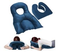 Yinnhom Face Down Pillow Patients, Height Adjustable Stand & 1 Chest Pads, Breathe Easy Home Massage, Reversible Face Down Stomach Sleeper-Pillow After Eye Surgery（Blue）