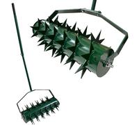 Yinnhom Manual Lawn Aerator, Roller Type Lawn Aerator, Lawn Roller with Handle & 5 cm Nails & Handle, Hand Scarifier Lawn Roller for Yards, Lawns in the Garden, Hand Roller Made of High-Quality Metal