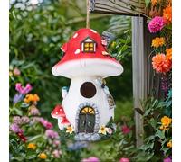 Yinns Resin Bird House for Outside, Birdhouses for Outdoors for Nesting, Decorative Mushroom Bird Houses for Yard Garden Decor, Water Proof