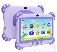 YINOCHE Kids Tablet 7 inch Toddler Tablet for Kids WiFi Tablets 32G Android Dual Camera Parental Control with Kids Offline App Pre-Installed YouTube Netflix (Purple)