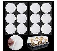 YINORD 12PCS 2.5in Monotub Adhesive Filter Disks, Mushroom Monotub Filter Discs, Mushroom Filter, Filter Patch for Monotub, for Mushroom Growing Supplies Filter Pad Replacements.(2mm Thick)