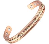 YINOX Bracelet Braided Magnetic Copper Bracelet with 8 Magnets, 6.5"/10mm - Jewelry Gift, Men's Women's Bracelet Adjustable Size 6.5"