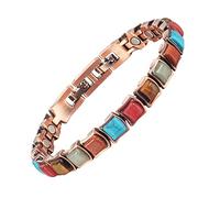 YINOX Copper Bracelet for Women, Pure Copper Magnetic Bracelet with 20 Magnets&Turkish Stones Colorful Style Jewelry Gifts