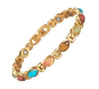 YINOX Super Magnetic Women's Bracelet, Magnetic Stainless Steel Bracelet, Elegant Women's Bracelet with Cubic Zirconia, Gift Box (20cm) (C)